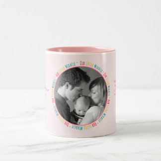 Our Little Miracle - Pink Baby Custom Photo/Name Two-Tone Coffee Mug
