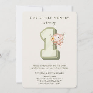 Our Little Monkey 1st Birthday invitation
