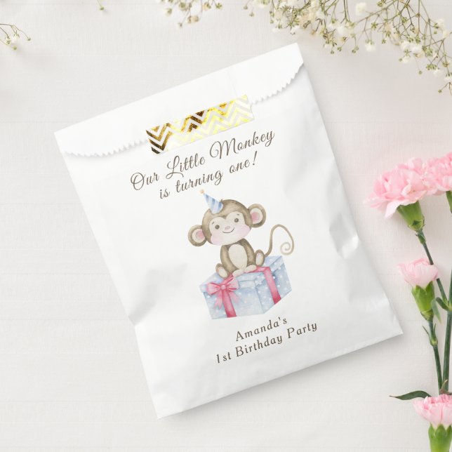 Our Little Monkey First Birthday  Favour Bags (Sealed)