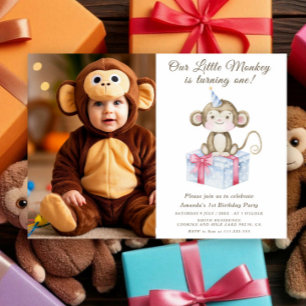 Our Little Monkey First Birthday  Invitation