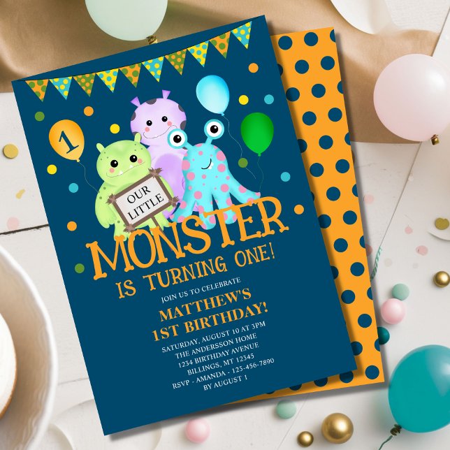 Our Little Monster 1st Birthday  Invitation (Creator Uploaded)