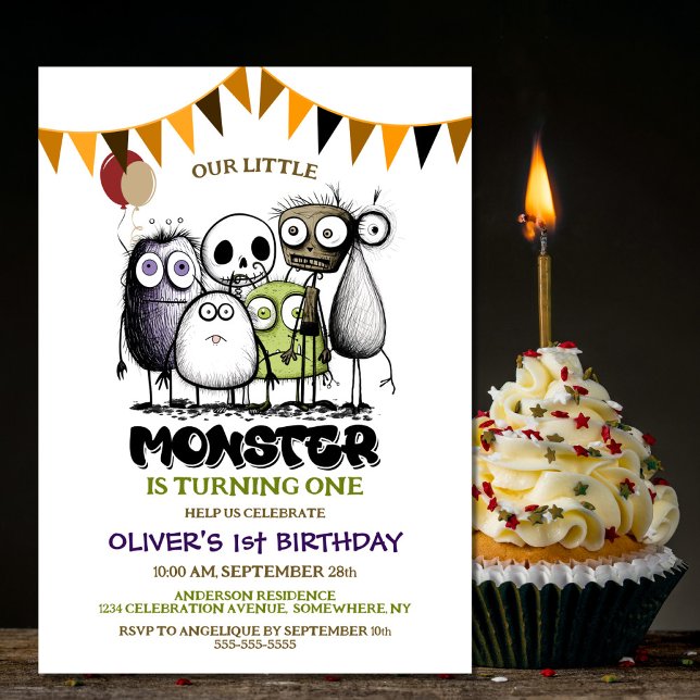 Our Little Monster 1st Birthday Party Invitation (Creator Uploaded)
