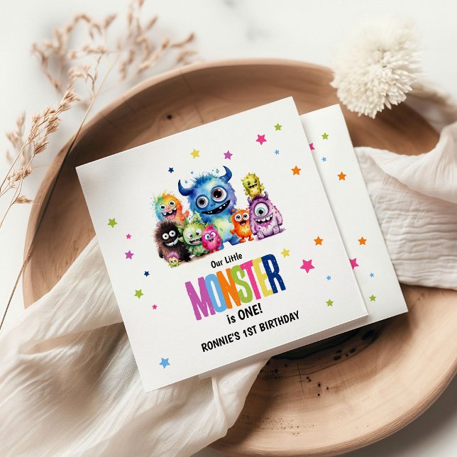Our Little Monster 1st Birthday Party Napkin (Creator Uploaded)