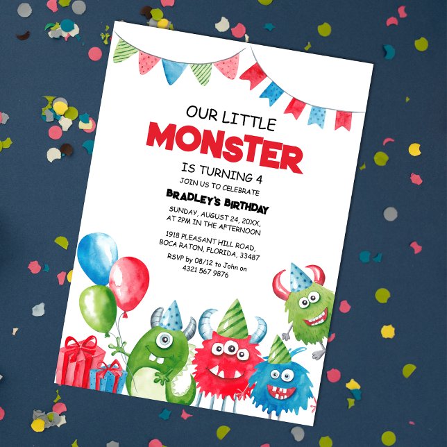 Our Little Monster Birthday Party Invitation (Creator Uploaded)