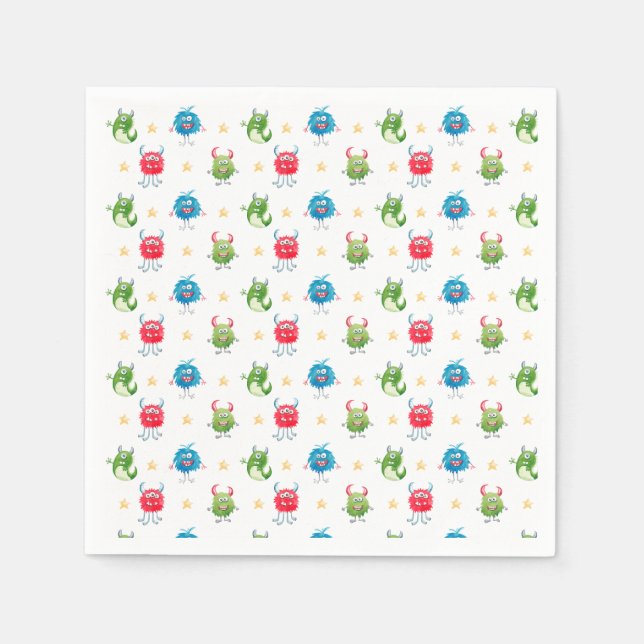 Our Little Monster Birthday Party Napkin (Front)