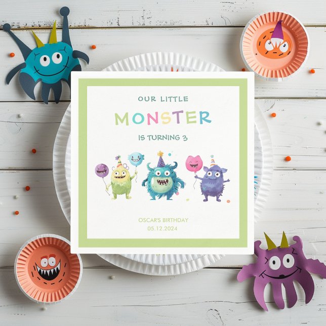 Our Little Monster | Colourful Three Monsters Napkin (Creator Uploaded)