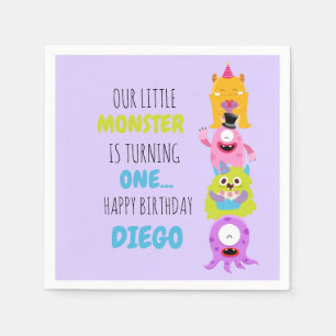 Our Little Monster is Turning One Napkins