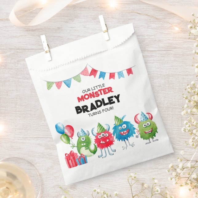 Our Little Monster | Photo Birthday Party Favour Bags (Clipped)