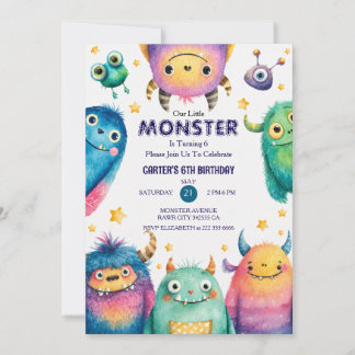 Our Little Monster Whimsical Kids' Birthday Party Invitation