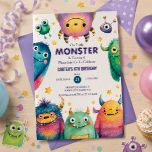 Our Little Monster Whimsical Kids' Birthday Party Invitation