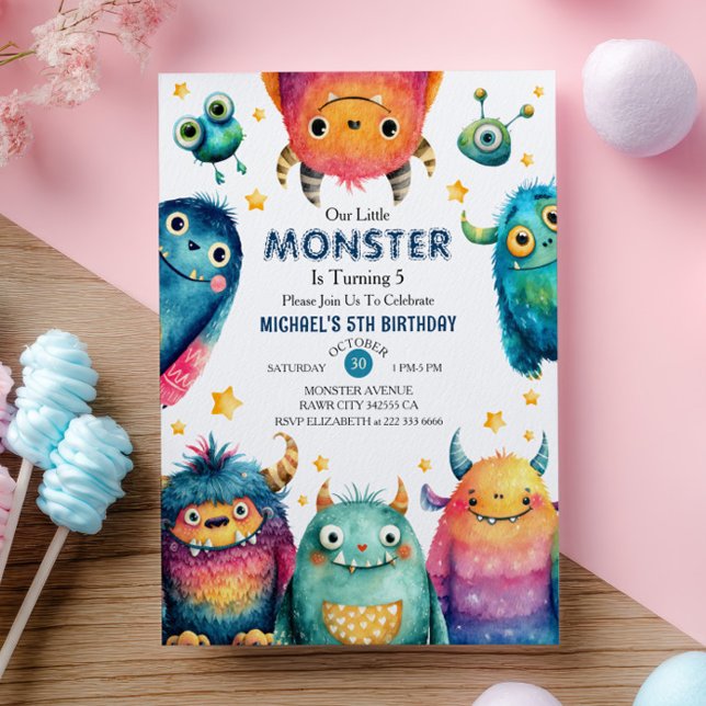 Our Little Monster Whimsical Kids' Birthday Party  Invitation (Creator Uploaded)