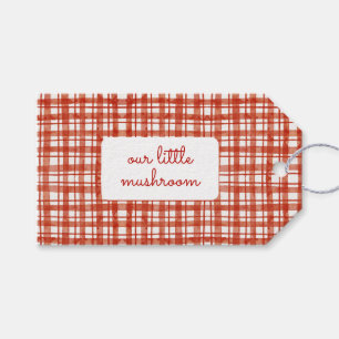 Our Little Mushroom Plaid Baby Shower Thank You Gift Tags