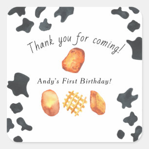 Our Little Nugget is turning one Kids Birthday Square Sticker