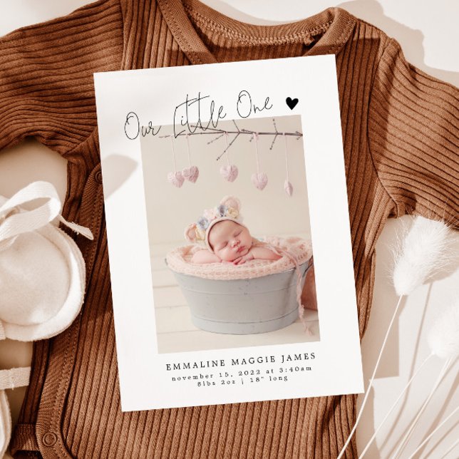 Our Little One Modern Birth Announcement (Creator Uploaded)