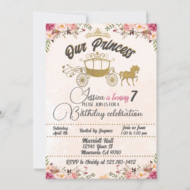 Our little princess Birthday invitation (Front)