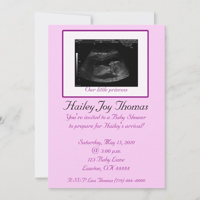 Our little princess, Hai... Invitation (Front)