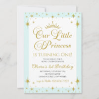 Our Little Princess Royal Gold and Blue Birthday