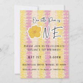 Our Little Pua 1st birthday Invitation template