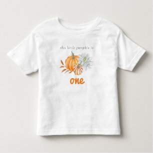 Our Little Pumpkin 1st Birthday Floral Watercolor Toddler T-Shirt