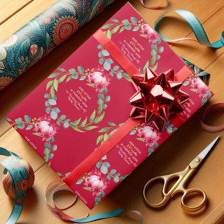 Our Little Pumpkin 1st Birthday Green Wreath Pink Wrapping Paper