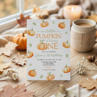Our Little Pumpkin 1st Birthday Invite