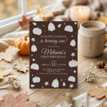 Our Little Pumpkin 1st Birthday Invite