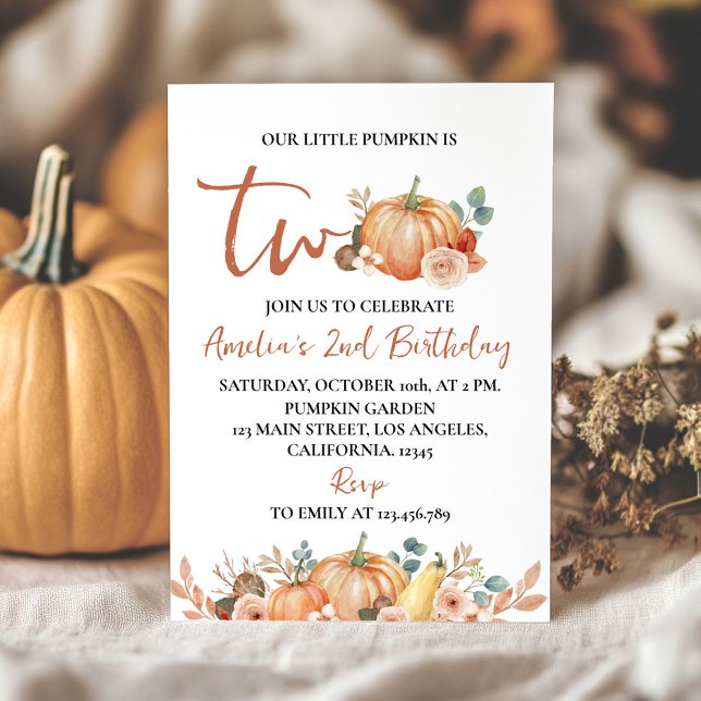 Our Little Pumpkin 2nd Birthday Invitation (Creator Uploaded)