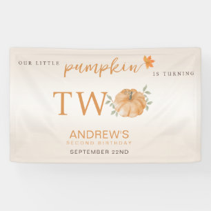 Our Little Pumpkin Autumn Fall Second 2nd Birthday Banner