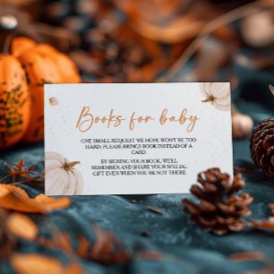 Our Little Pumpkin Baby Shower Book Request Enclosure Card