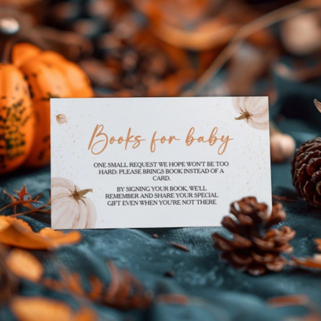 Our Little Pumpkin Baby Shower Book Request Enclosure Card (Creator Uploaded)