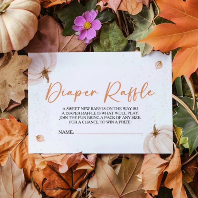 Our Little Pumpkin Baby Shower Diaper Raffle Enclosure Card (Creator Uploaded)