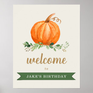 Our Little Pumpkin Birthday Favour Welcome Sign