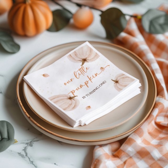 Our Little Pumpkin Birthday Napkin (Creator Uploaded)