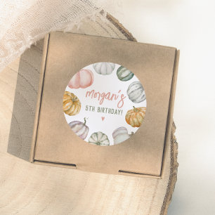 Our Little Pumpkin Birthday Party Classic Round Sticker