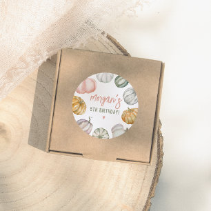 Our Little Pumpkin Birthday Party Classic Round Sticker