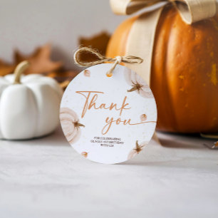 Our Little Pumpkin Birthday Round Favour Tags