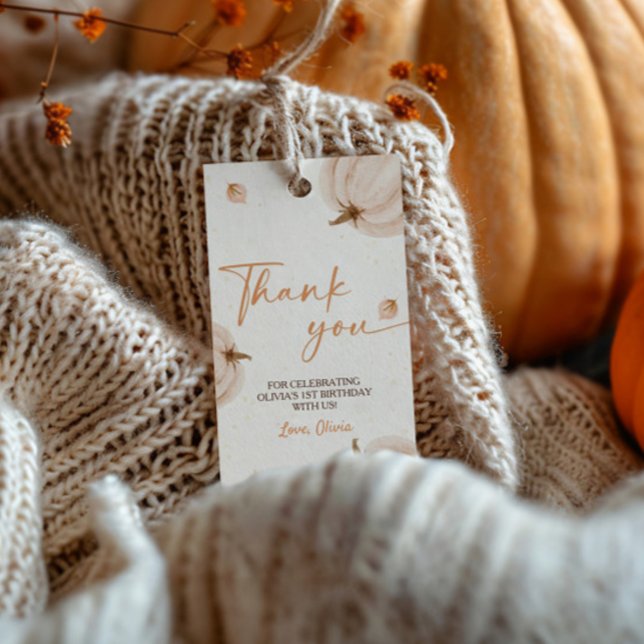 Our Little Pumpkin Birthday Thank You Tag (Creator Uploaded)