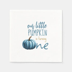 Our Little Pumpkin Blue 1st Birthday Napkin