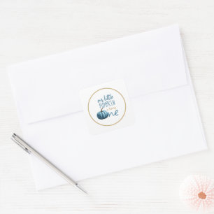 Our Little Pumpkin Blue 1st Birthday Square Sticker