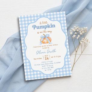 Our Little Pumpkin Blue Boy Baby Shower Invitation