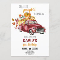Our Little Pumpkin Boy 1st Birthday Fall Truck