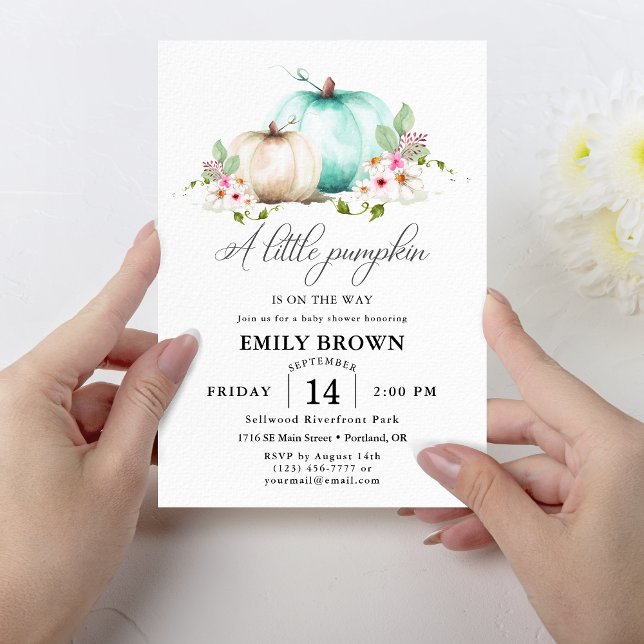 Our Little Pumpkin Elegant Baby Shower Invitation (Creator Uploaded)