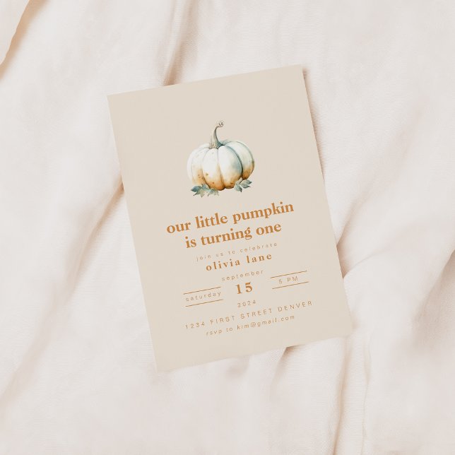 Our Little Pumpkin Fall Birthday Invitation (Creator Uploaded)