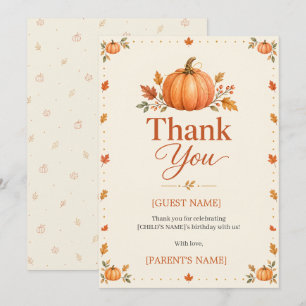 Our Little Pumpkin Fall First Birthday Card