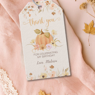 Our Little Pumpkin Fall Floral Pumpkin Thank You Gift Tags