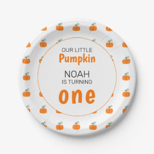Our Little Pumpkin First Birthday Gender Neutral Paper Plate