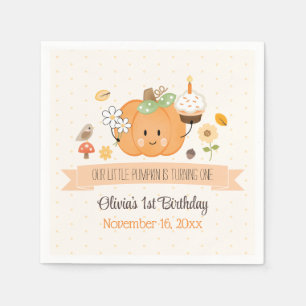 Our Little Pumpkin First Birthday Girl Napkin