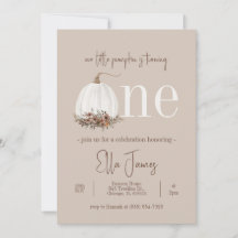 Our Little Pumpkin First Birthday Invitation
