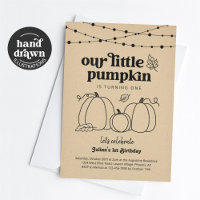 Our Little Pumpkin First Birthday Party Invitation