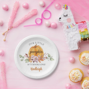 Our Little Pumpkin First Birthday Party Paper Plate